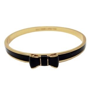 Kate Spade Gold Plated with Navy Enamel Bow Bracelet